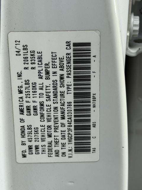 2012 Honda Accord EX-L 3.5