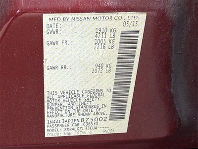 2015 Nissan Altima 2.5 S