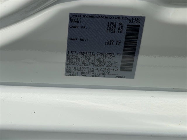 2025 Nissan Altima 2.5 SV