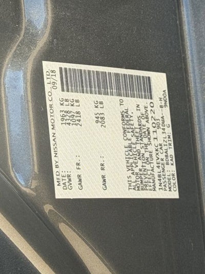 2019 Nissan Altima 2.5 SL