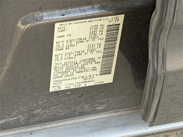 2019 Nissan Frontier SV