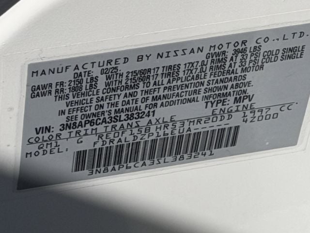 2025 Nissan Kicks MPV SV