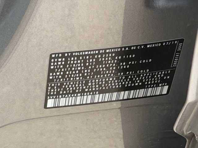 2019 Volkswagen Tiguan 2.0T S