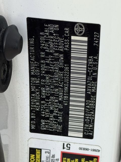 2018 Toyota CAMRY LE