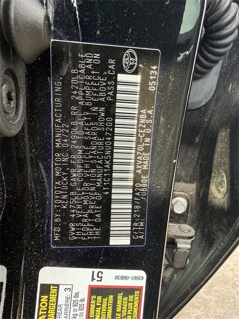 2022 Toyota CAMRY LE