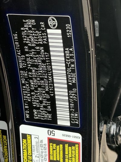 2020 Toyota CAMRY LE