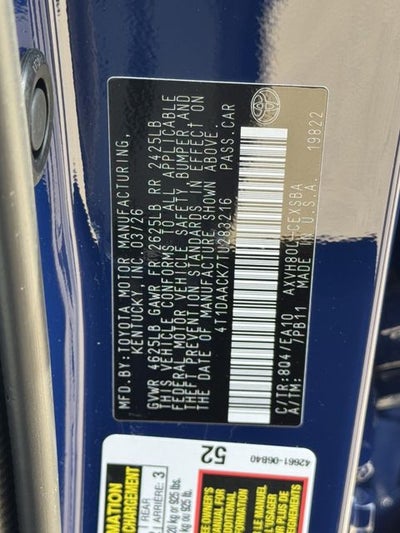 2026 Toyota Camry SE