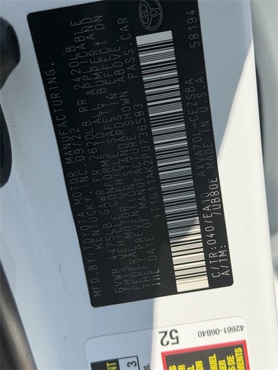 2023 Toyota CAMRY SE