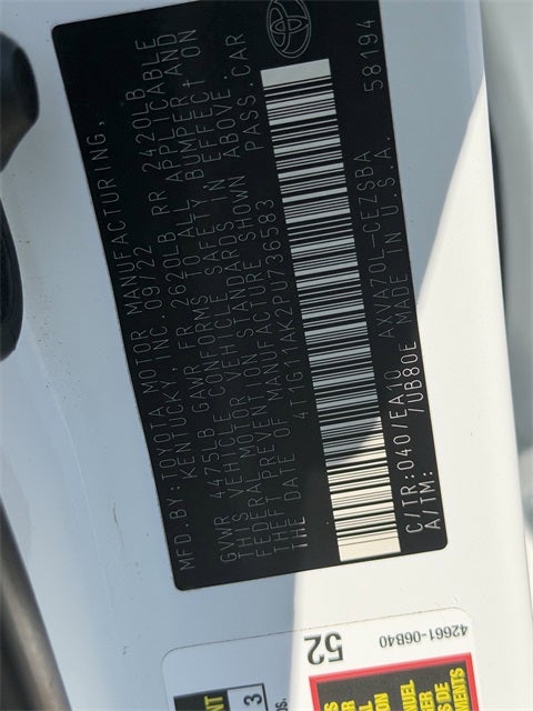 2023 Toyota CAMRY SE