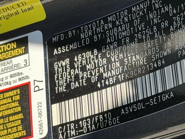 2012 Toyota CAMRY XLE