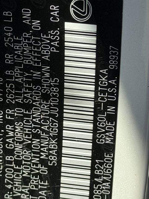 2018 Lexus ES 350 350