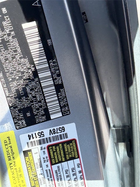 2012 Toyota SIENNA XLE 3.5L XLE 8 Passenger