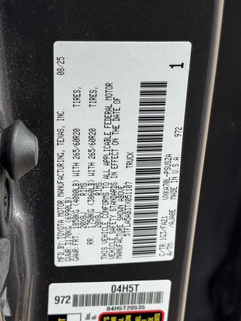 2026 Toyota TUNDRA 4X2 SR5