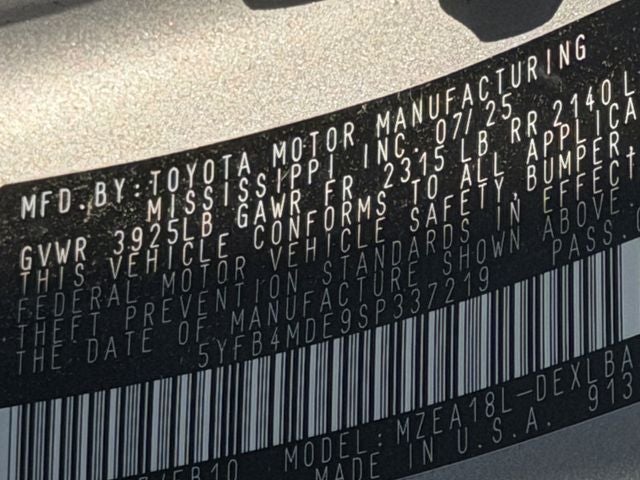 2025 Toyota COROLLA LE