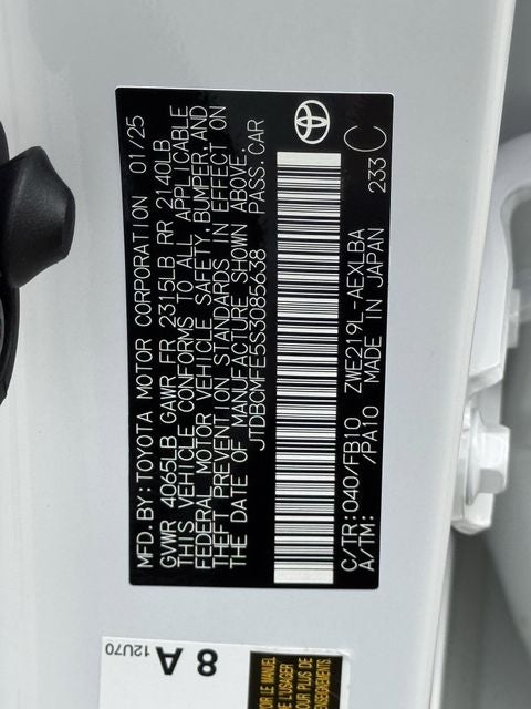 2025 Toyota COROLLA HYBRID XLE